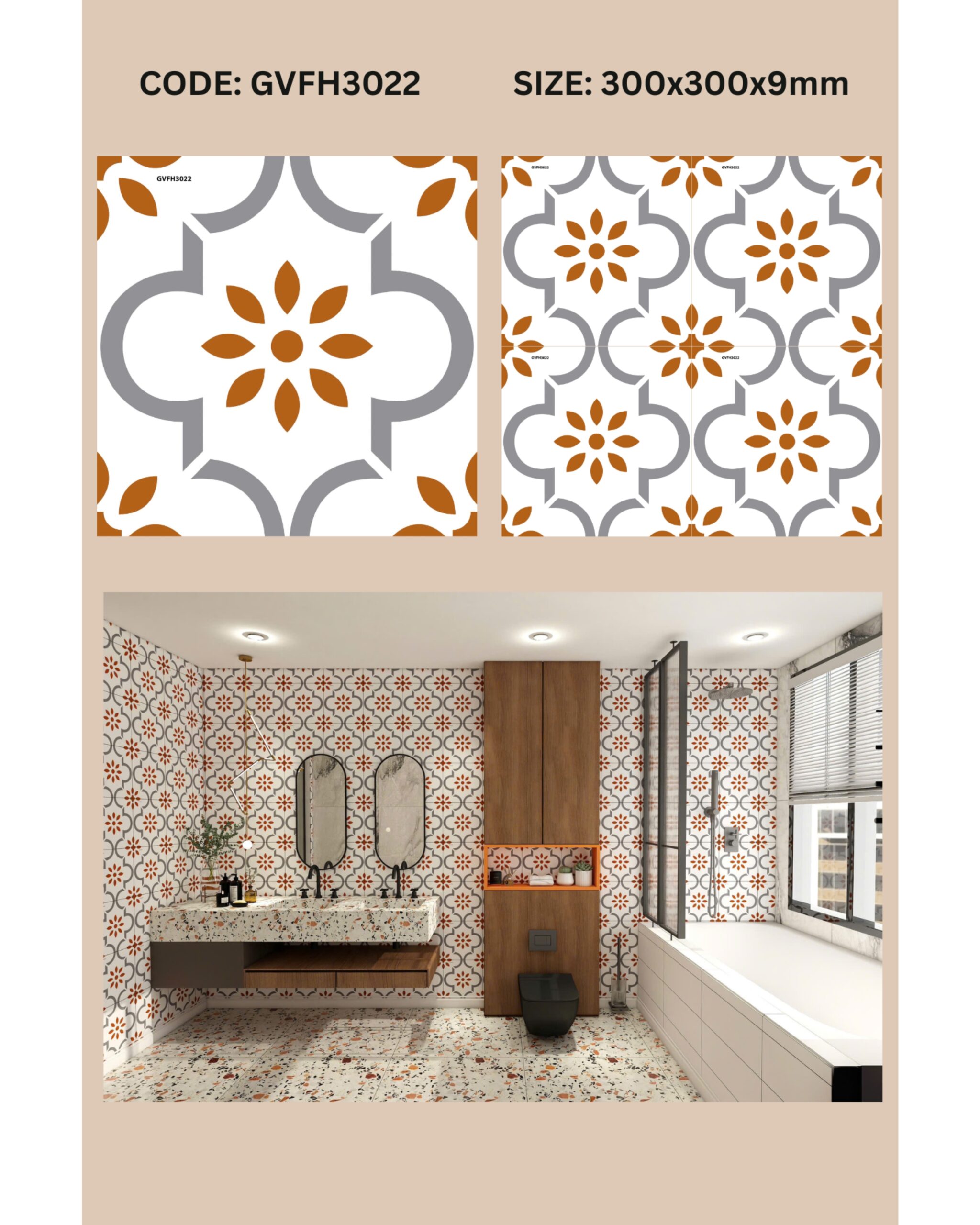 Bộ Sưu Tập Gạch Bông 30x30 Xương Đá Mờ - Image 21