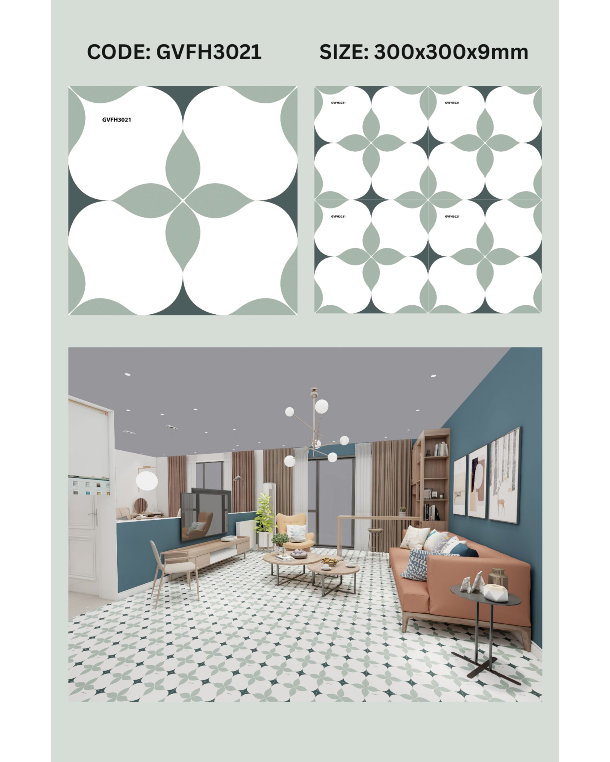 Bộ Sưu Tập Gạch Bông 30x30 Xương Đá Mờ - Image 4